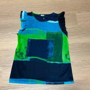 DKNY L BLUE/GREEN/BLACK COOL SHORT SLEEVE